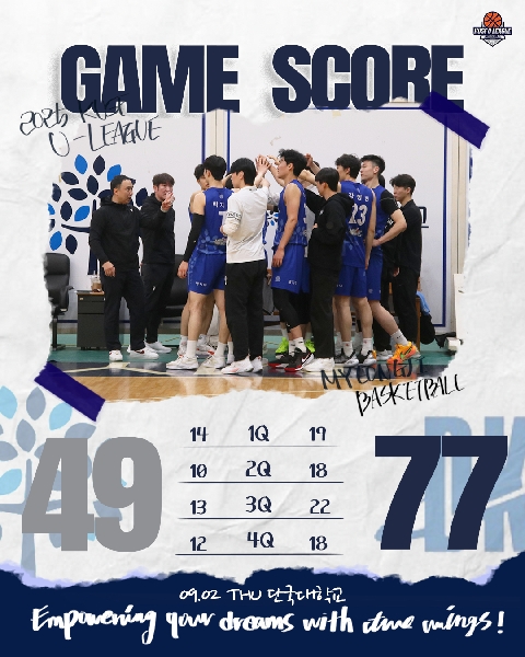 농구리그 결과 안내 (2025.09.02 vs단국대) 대표이미지