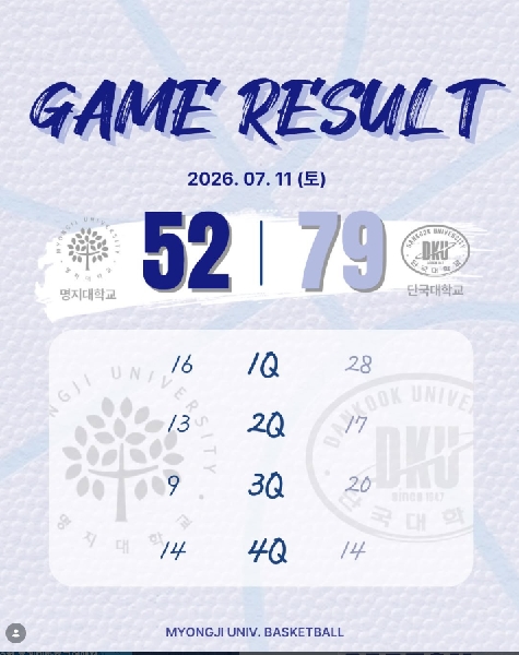 제 42회 MBC배 전국대학농구 상주대회 결과 안내🏀 대표이미지